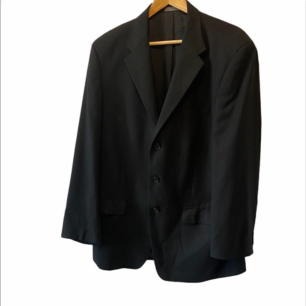MENS PROFILO Black 100% Wool 3 Button Blazer 38W